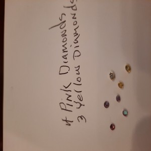 4 Pink diamond 3 yello diamond